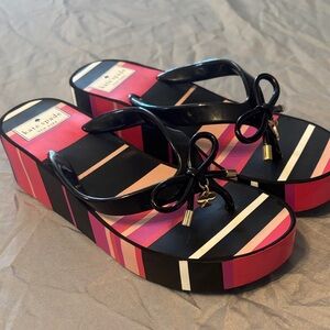 Kate Spade Black and Pink Platform Sandals